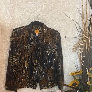 Sequin Animal Print Jacket